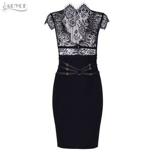 Lace Sheer Patchwork Bandage Dress
