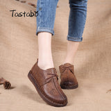 Tastabo Genuine Leather Flat Flats Hand-Sewing Shoes