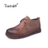 Tastabo Genuine Leather Flat Flats Hand-Sewing Shoes