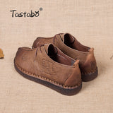 Tastabo Genuine Leather Flat Flats Hand-Sewing Shoes