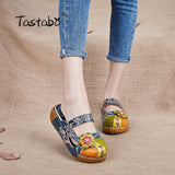 Tastabo Flower Handmade Slides Flip Flop On The Platform Clogs For Slippers
