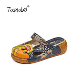 Tastabo Flower Handmade Slides Flip Flop On The Platform Clogs For Slippers