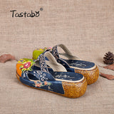 Tastabo Flower Handmade Slides Flip Flop On The Platform Clogs For Slippers