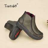 Handmade For Women Genuine Leather Ankle Vintage Mom Round Toes Martin Boots