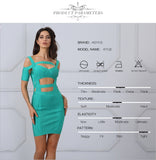 Straps V-Neck Hollow Out Short Sleeve Dress