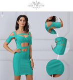 Straps V-Neck Hollow Out Short Sleeve Dress