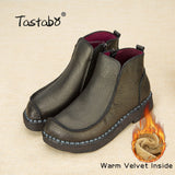 Handmade For Women Genuine Leather Ankle Vintage Mom Round Toes Martin Boots