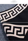 Sexy One Shoulder Geometric Print Black Dress