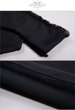 Black Off the Shoulder Hollow Out V Neck Dress