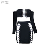 Hollow Out Crop Tops&Skirt Dress Set