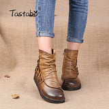 Retro Handmade Ankle Flat Boots