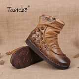 Retro Handmade Ankle Flat Boots