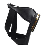 Flats Heel Sandals Ladies Shoes Black