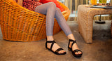 Flats Heel Sandals Ladies Shoes Black