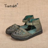 Ballet Summer Cut Out Women Genuine Leather Shoes