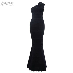 Hollow Out Maxi Sexy Black One Shoulder Long Dress