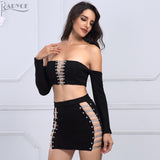 Hollow Out Crop Tops&Skirt Dress Set