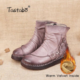 Retro Handmade Ankle Flat Boots