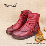 Retro Handmade Ankle Flat Boots