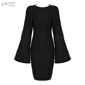 Flare Sleeve Mini Evening Party Dress