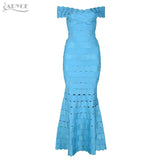 Sexy Skyblue Off the Shoulder Clubwear Long Maxi Women Dress