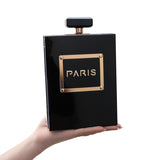 NATASSIE Women Clutch Acrylic Clutches Fashion Party Designer Perfume Bottle Shape Purses