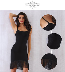 Spaghetti StrapTassel Fringe Mini Dress