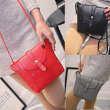 Women's PU Leather Small Messenger Crossbody Shoulder Candy Color Handbag