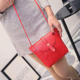 Women's PU Leather Small Messenger Crossbody Shoulder Candy Color Handbag
