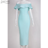 Hot Ruffles Off The Shoulder strapless Party Dress