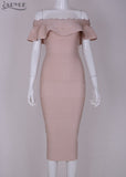 Hot Ruffles Off The Shoulder strapless Party Dress