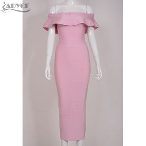 Hot Ruffles Off The Shoulder strapless Party Dress
