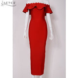 Hot Ruffles Off The Shoulder strapless Party Dress