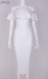 Hot Ruffles Off The Shoulder strapless Party Dress
