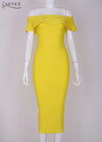 Hot Ruffles Off The Shoulder strapless Party Dress