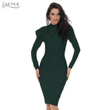 Long Sleeve High Neck Knee-Length Dress