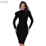Long Sleeve High Neck Knee-Length Dress