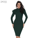 Long Sleeve High Neck Knee-Length Dress