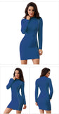 Turtleneck Side Zipper Long Sleeve Dress