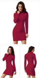 Turtleneck Side Zipper Long Sleeve Dress