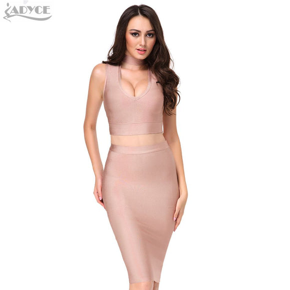 Deep V neck  Set Dress