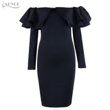Long Sleeve Patchwork Ruffles Dress