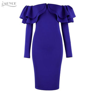 Long Sleeve Patchwork Ruffles Dress