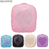 PVC Transparent Love Heart Shape Candy Color Women Backpack