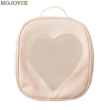 PVC Transparent Love Heart Shape Candy Color Women Backpack