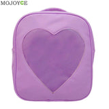 PVC Transparent Love Heart Shape Candy Color Women Backpack