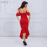 Short Sleeve Vestidos Ruffles Ankle Length  Party Dress