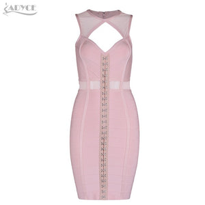 Sexy Sleeveless Mesh Bodycon Dress Women Dress