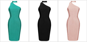 Hollow Out Halter Mini Bandage Dress