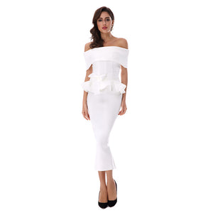 Slash Neck Short Sleeve Dress